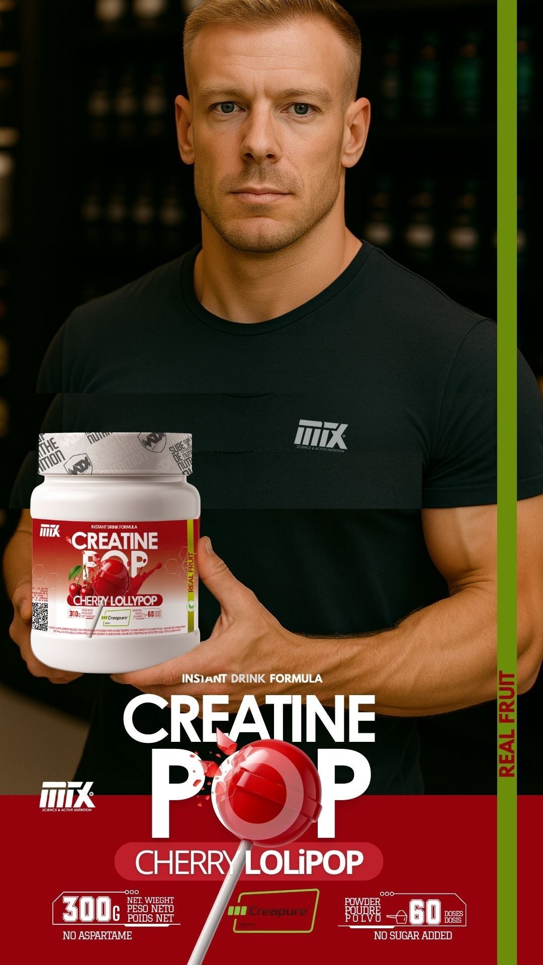 CREATINE POP™ | Creapure® EN POLVO Saborizada 300g | OFERTA 8+1