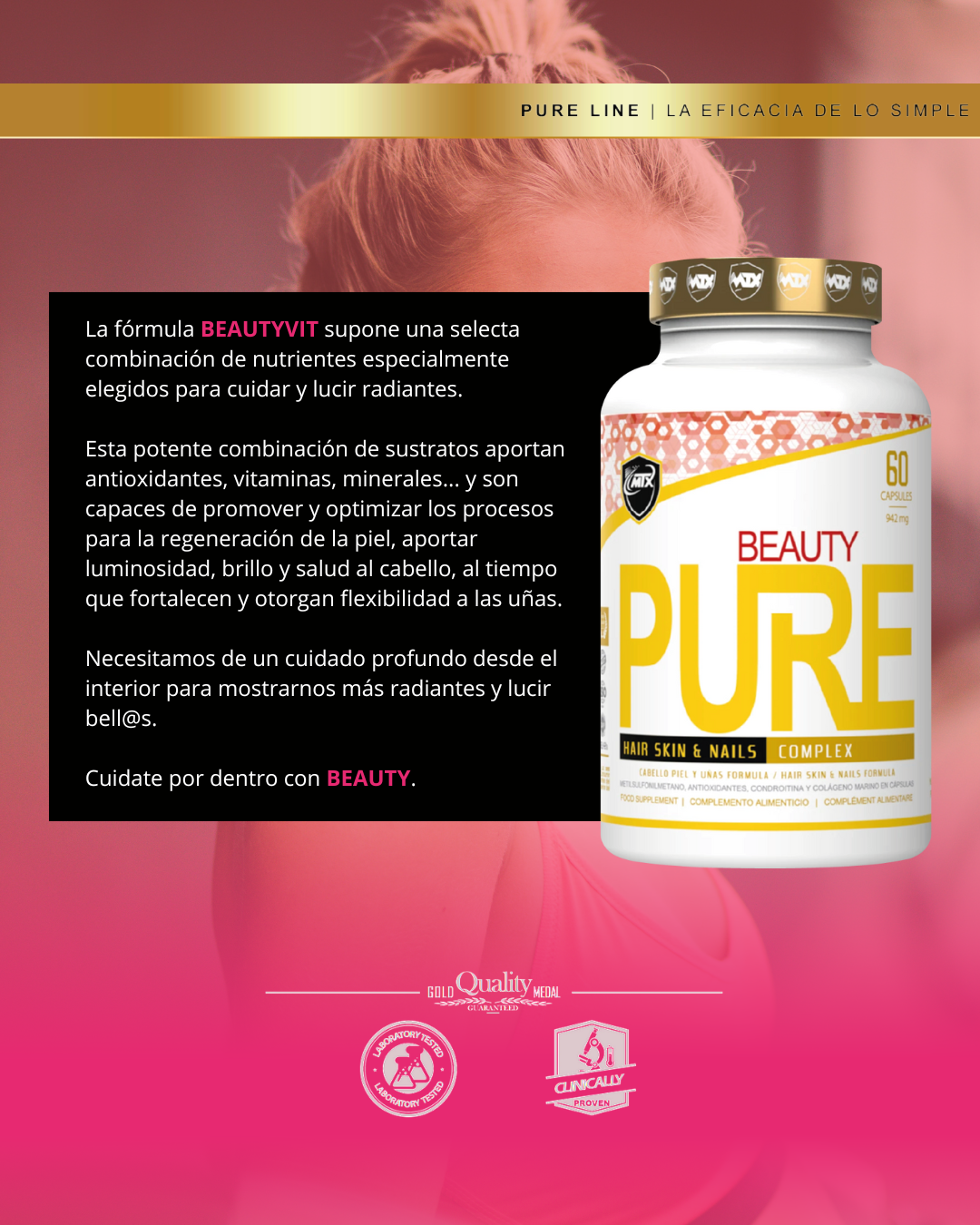 BEAUTY PURE ™ (OFERTA 7+1) [Hair & Skin] 60CAP/942MG PVP (unidad): 12,99€