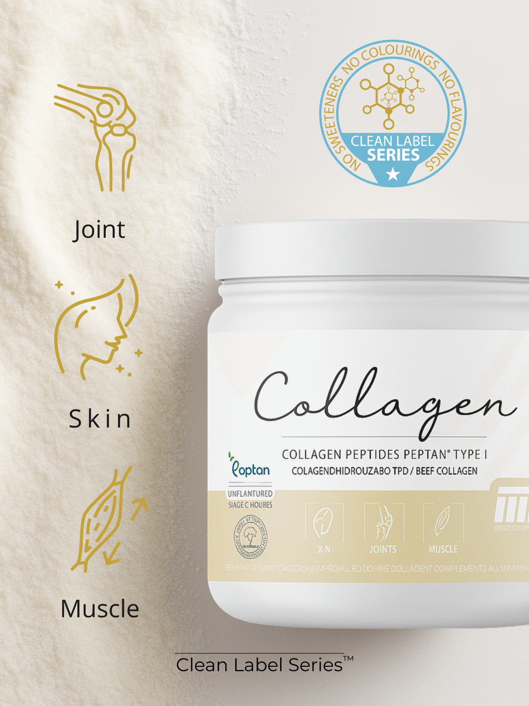 COLLAGEN™ (PEPTAN BOVINO) | CLEAN BLEND - 300 g | 30 dosis 🔬 Sabor: Neutro OFERTA 8+2