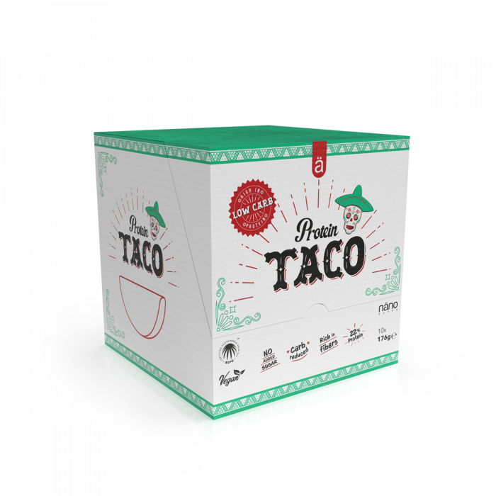 PROTEIN TACO | TORTILLA (22% PROTEIN) BOX-10 Units LOW CARB - VEGAN (P.V.P.r.: 48.75)