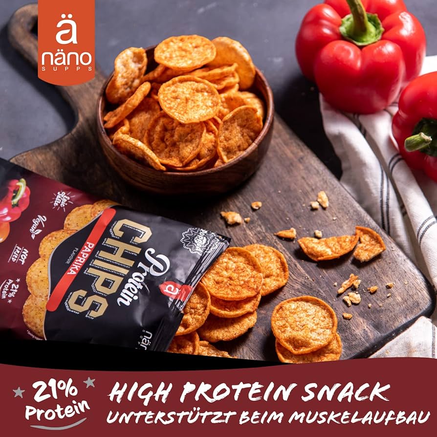 PROTEIN CHIPS | SNACK PROTEIN (25%) CRUNCHY - NANO SUPPS - BOX-8 Units x40g (P.V.P.r.: 17.50)