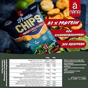 PROTEIN CHIPS | SNACK PROTEIN (25%) CRUNCHY - NANO SUPPS - BOX-8 Units x40g (P.V.P.r.: 17.50)