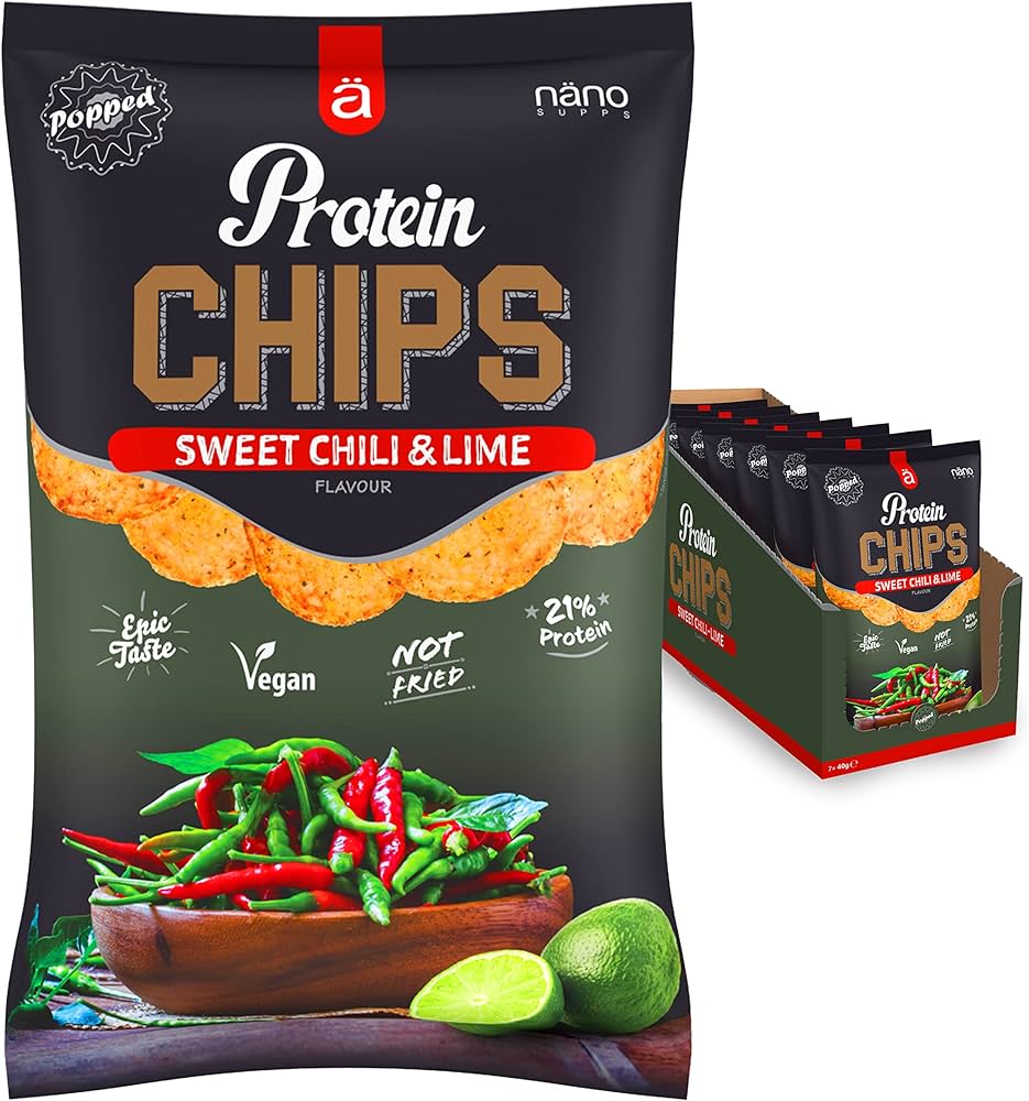 PROTEIN CHIPS | SNACK PROTEIN (25%) CRUNCHY - NANO SUPPS - BOX-8 Units x40g (P.V.P.r.: 17.50)