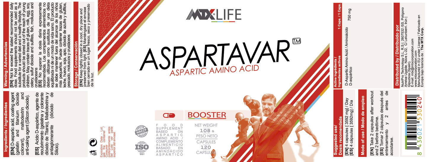 ASPARTAVAR ™ (OFERTA 7+1) [120cap/750mg] * PVP (unidad): 34,90€