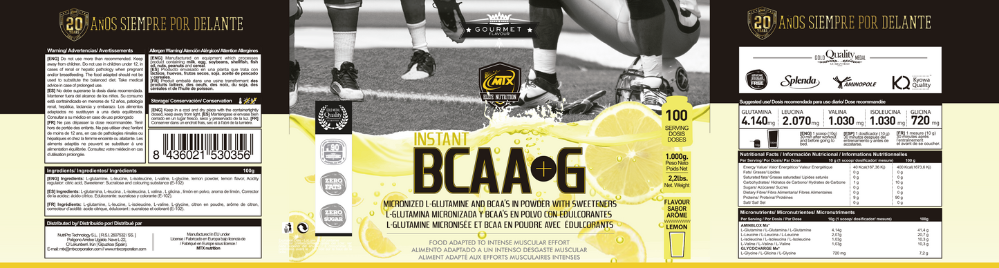 BCAA+G ™ (OFERTA 5+1) [1000GR] PVPR (unidad): 63,90€