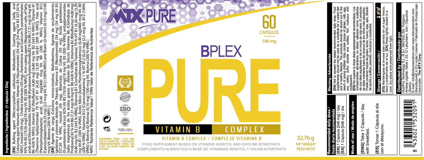 BPLEX PURE ™ (OFERTA 7+1) [60 tab/546MG] PVP (unidad): 8,99€