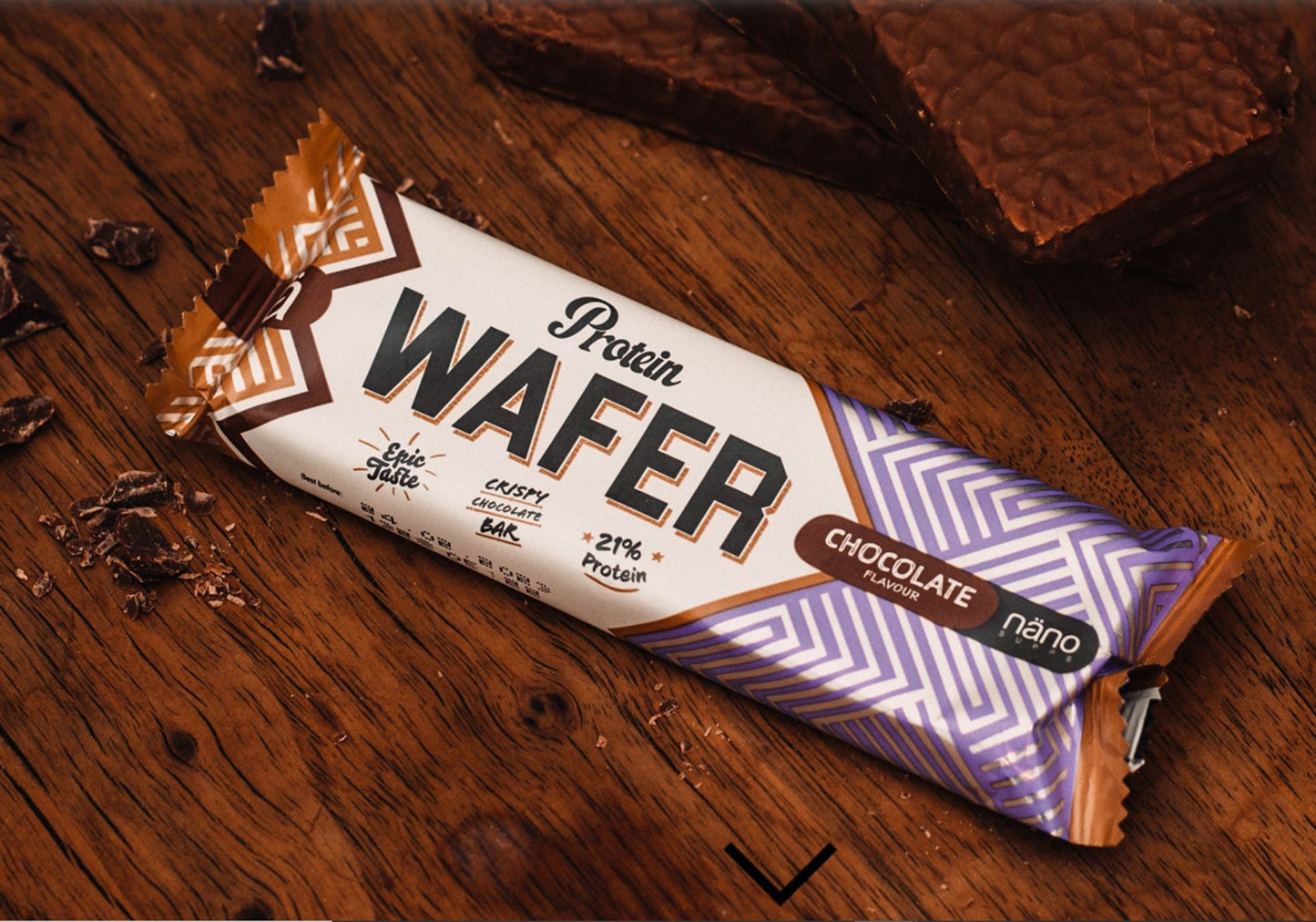 PROTEIN WAFER | CAPAS DE OBLEA RECUBIERTO DE SUAVE CHOCOLATE - NANO Supps - BOX-12 Units x40g (P.V.P.r.: 28.80)