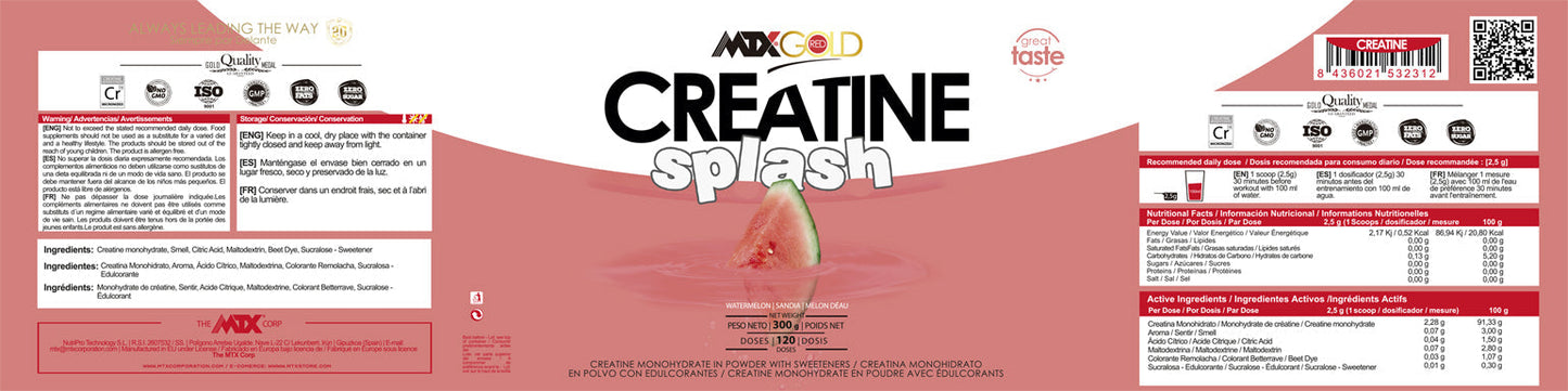 CREATINE Splash (OFERTA 8+1) [300G] (PVP: (unidad) 26,9€)