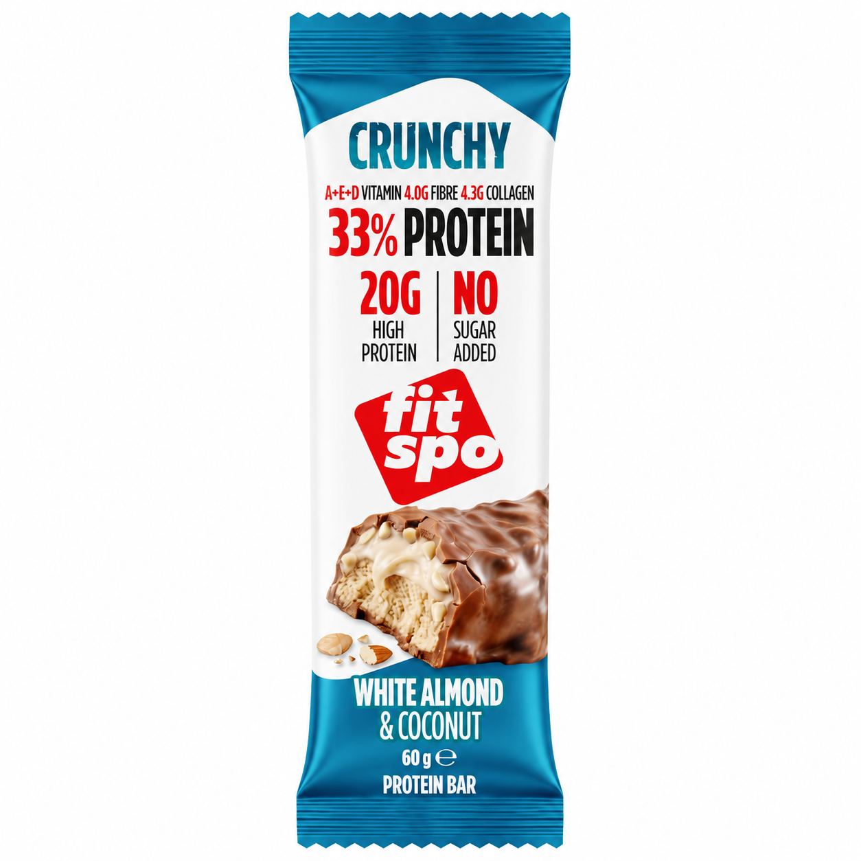 FitSpo Crunchy | Cobertura de Chocolate con Crunchy Chips, Sedoso Sirope y Cremoso Relleno | 30% Protein