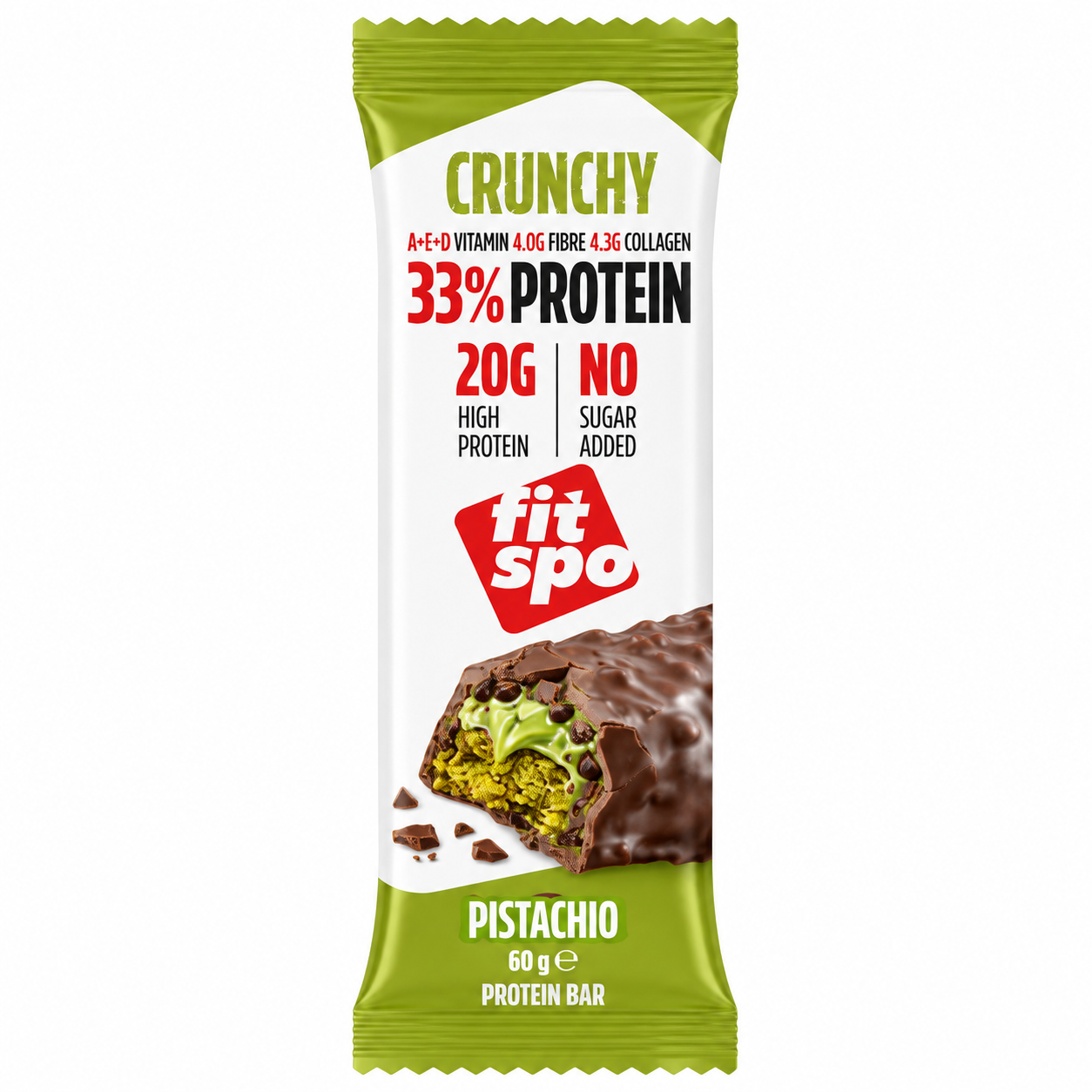 FitSpo Crunchy | Cobertura de Chocolate con Crunchy Chips, Sedoso Sirope y Cremoso Relleno | 30% Protein