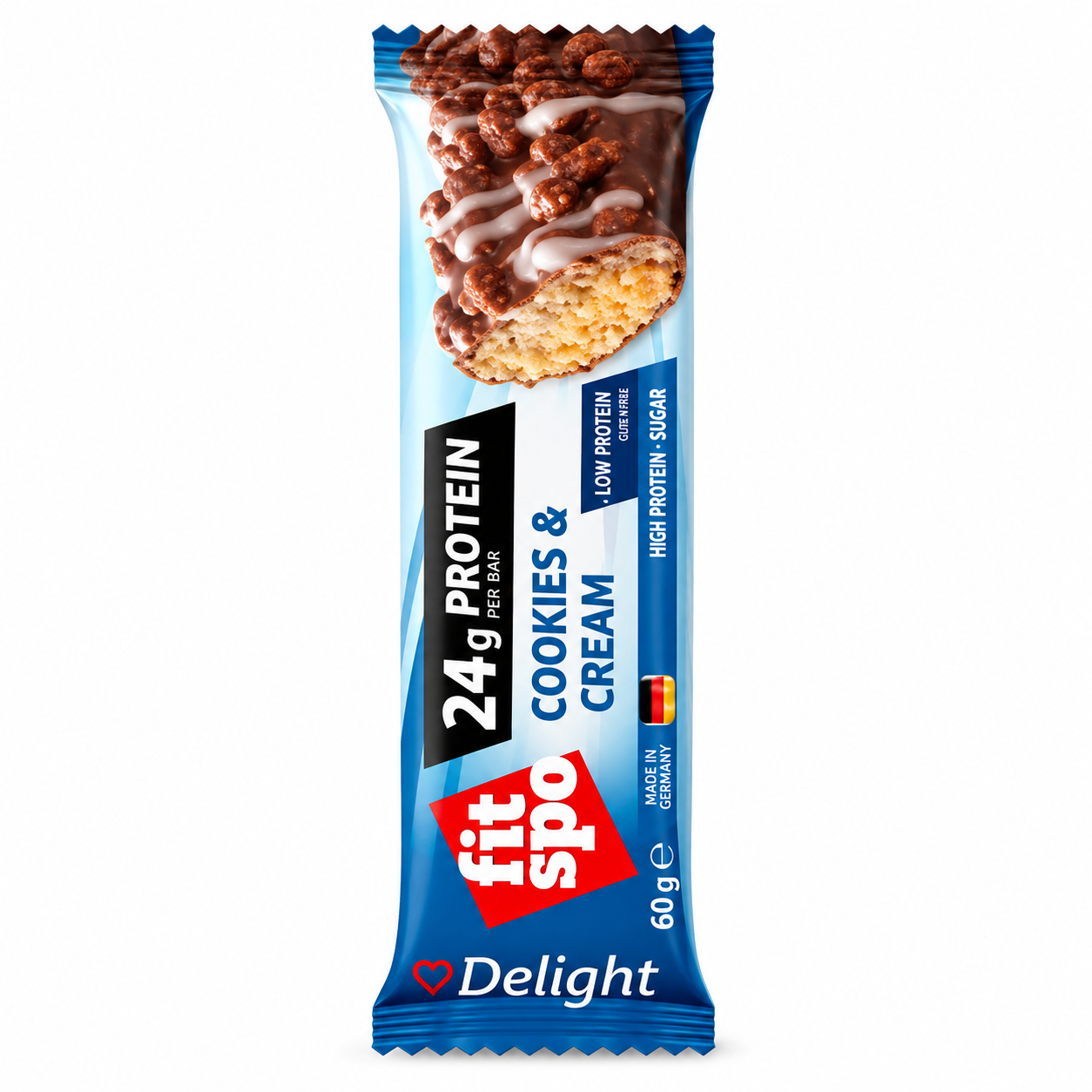 FitSpo Crunchy | Cobertura de Chocolate con Crunchy Chips, Sedoso Sirope y Cremoso Relleno | 30% Protein