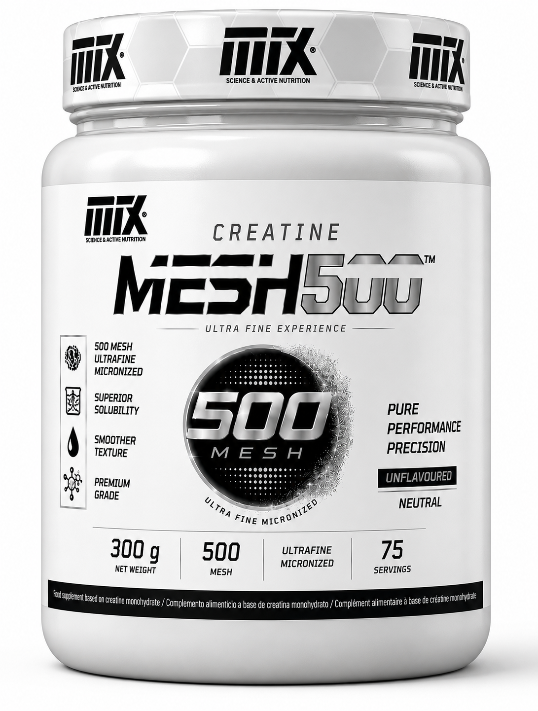 CREATINE ™ MONOHIDRATO 500mesh [300g/500g] NEUTRO PVPR: (300g:24,90€/500g: 32.90€)