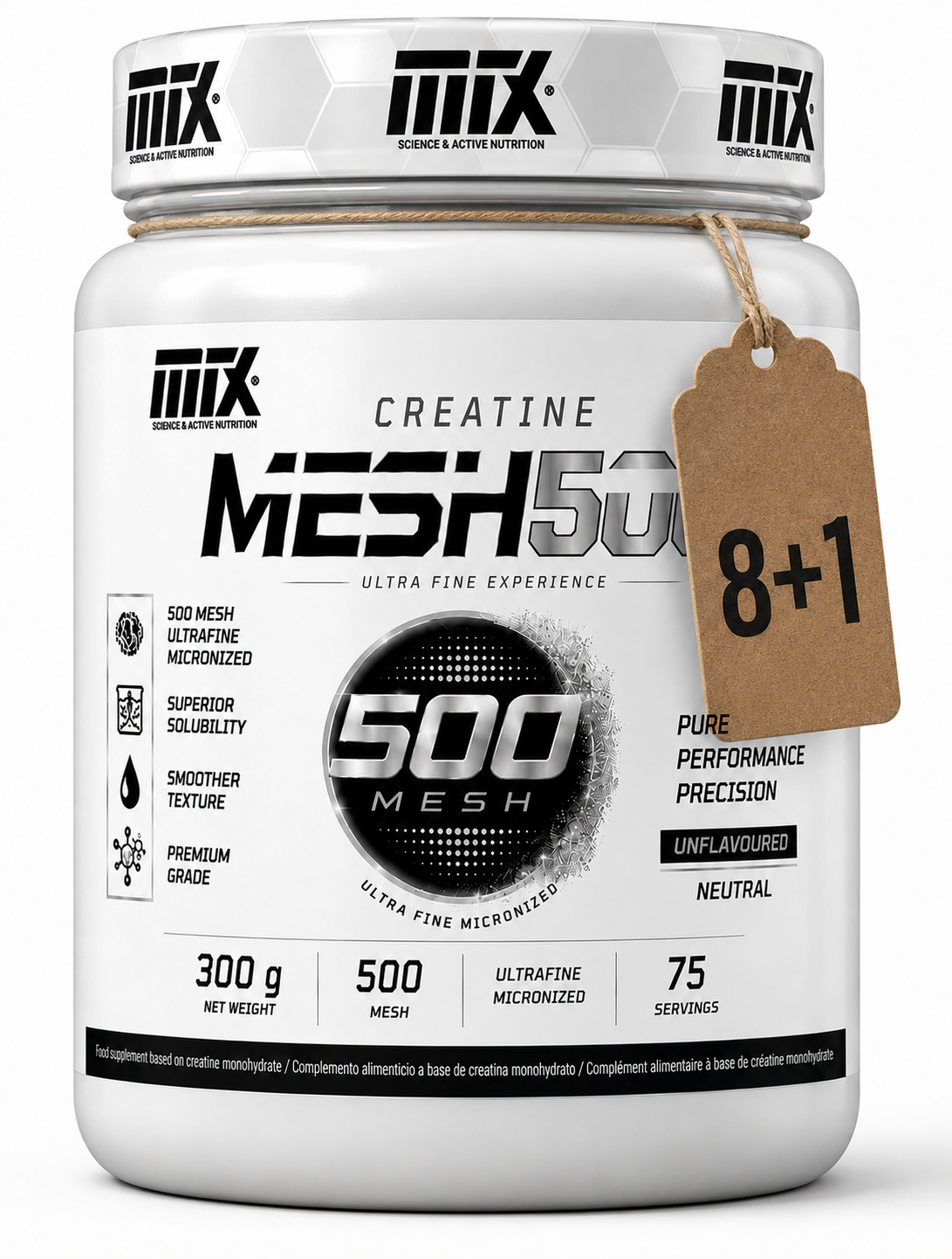 CREATINE ™ MONOHIDRATO 500mesh [300g/500g] NEUTRO PVPR: (300g:24,90€/500g: 32.90€)