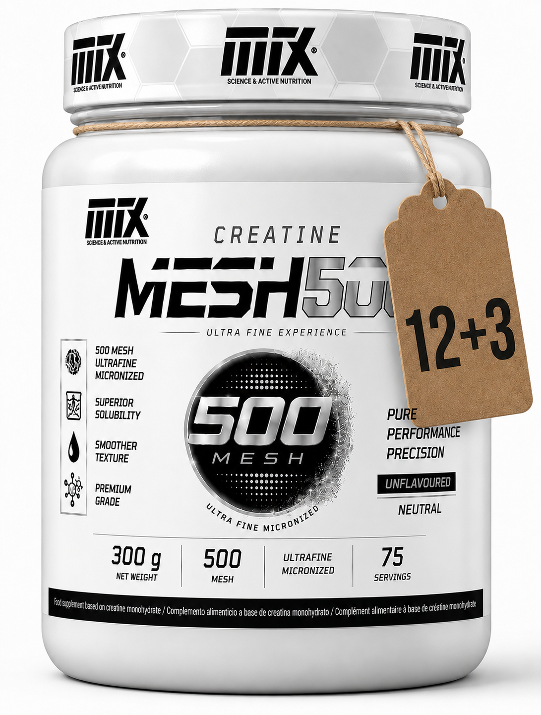 CREATINE ™ MONOHIDRATO 500mesh [300g/500g] NEUTRO PVPR: (300g:24,90€/500g: 32.90€)