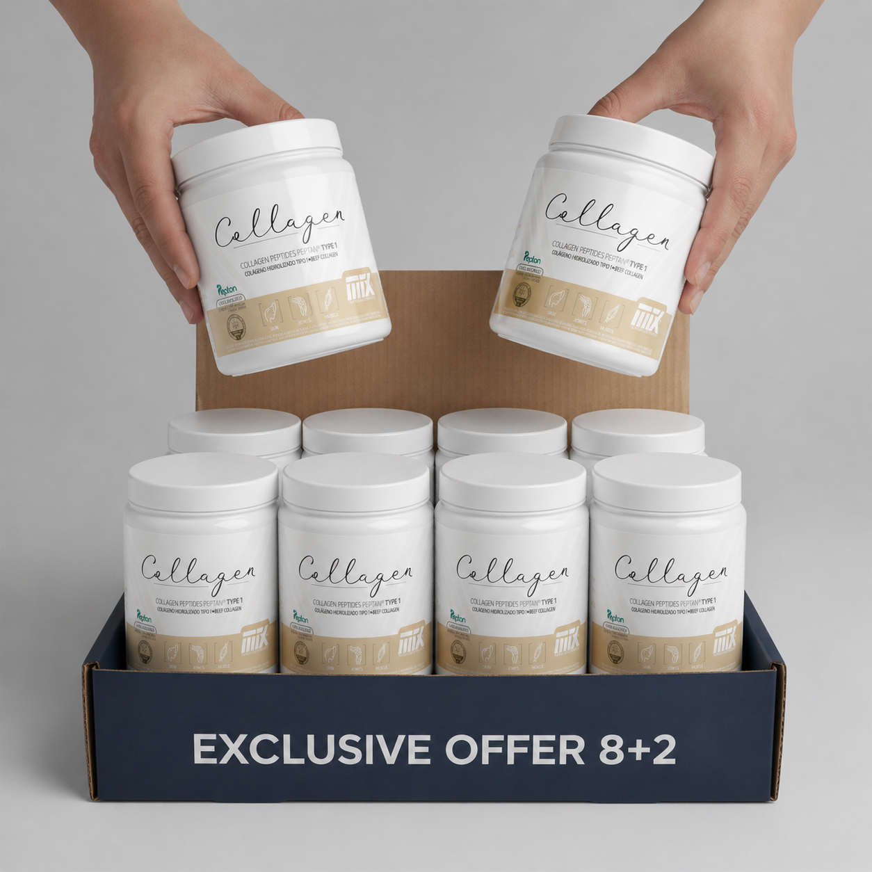 COLLAGEN™ (PEPTAN BOVINO) | CLEAN BLEND - 300 g | 30 dosis 🔬 Sabor: Neutro OFERTA 8+2