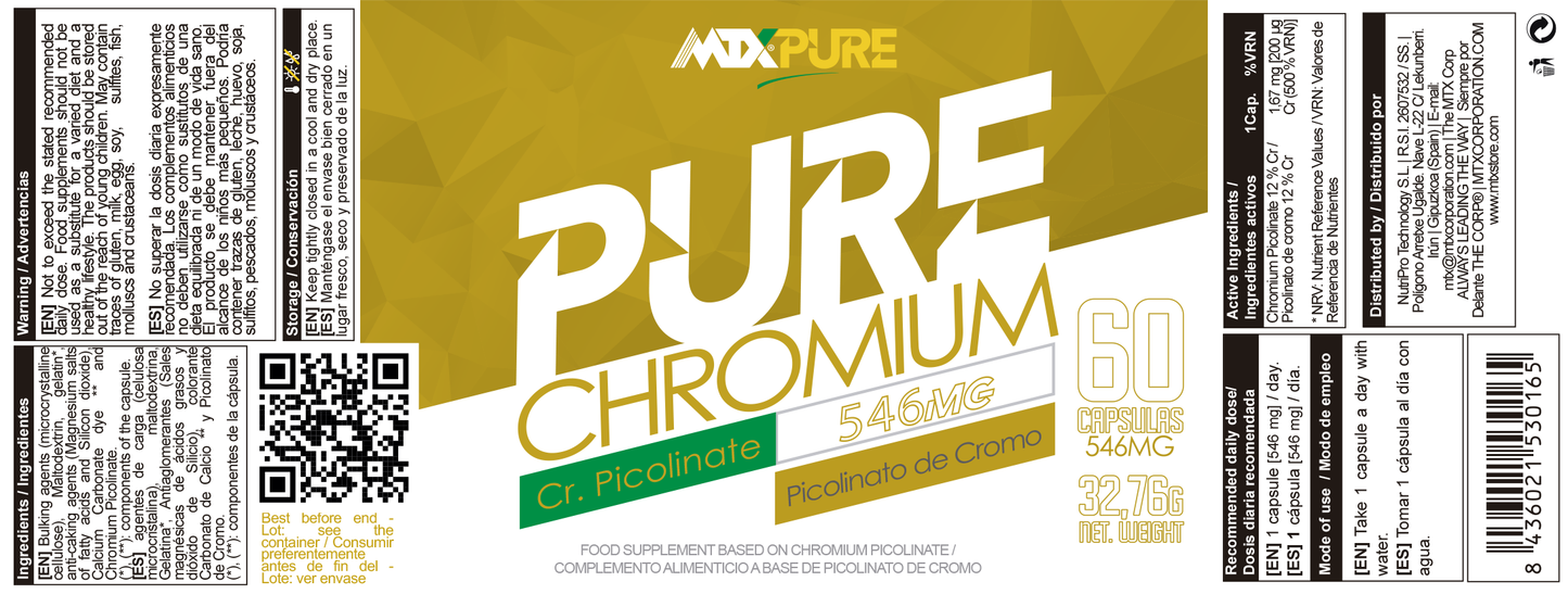 Cr PICOLINATE PURE ™ (OFERTA 7+1) [90cap/200 mcg] PVP(unidad): 10.90€