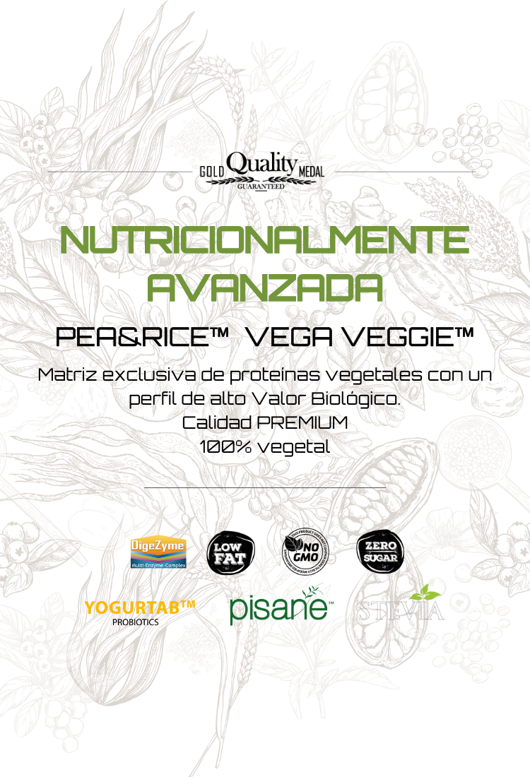 PEA & RICE VEGA VEGGIE. (OFERTA 4+1) Proteína vegetal [750g] * (PVP: 28,50)