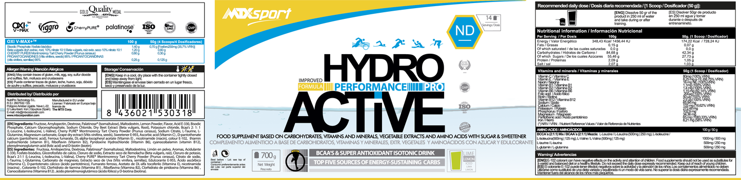 HydroACTIVE™ (OFERTA 7+1) PRO [700G] PVP (unidad): 19,9€