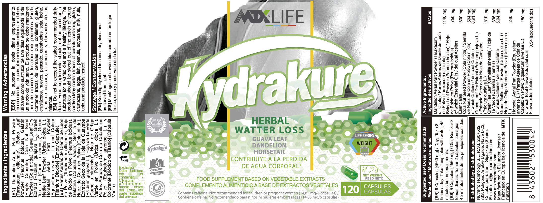 HYDRAKURE ™ (OFERTA 7+1) [120CAP/750G] *. PVP(unidad): 24,9€