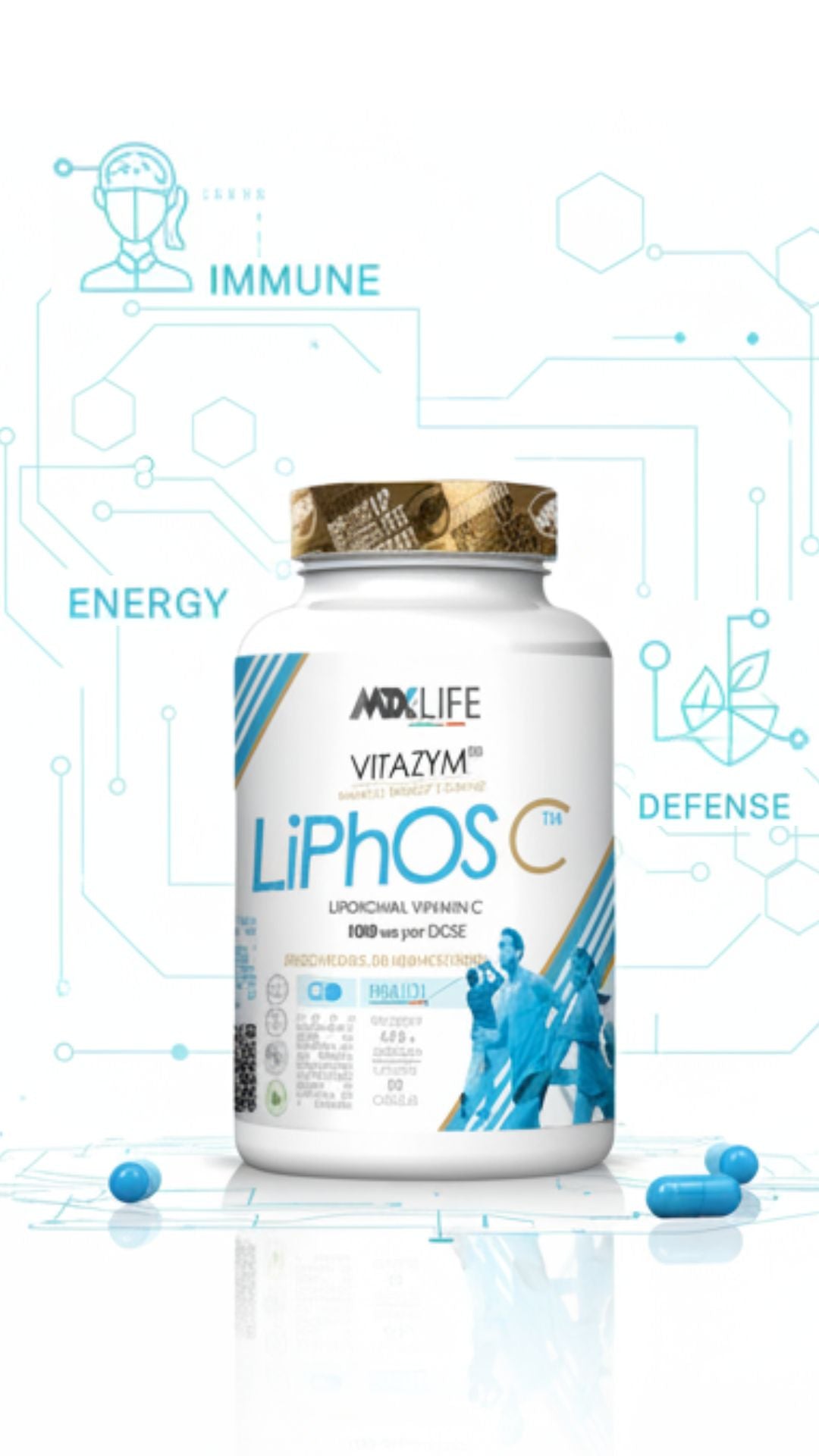LIPHOS C™ | Vitamina C Liposomal de Alta Biodisponibilidad | 90caps OFERTA 7+1 O 10+2
