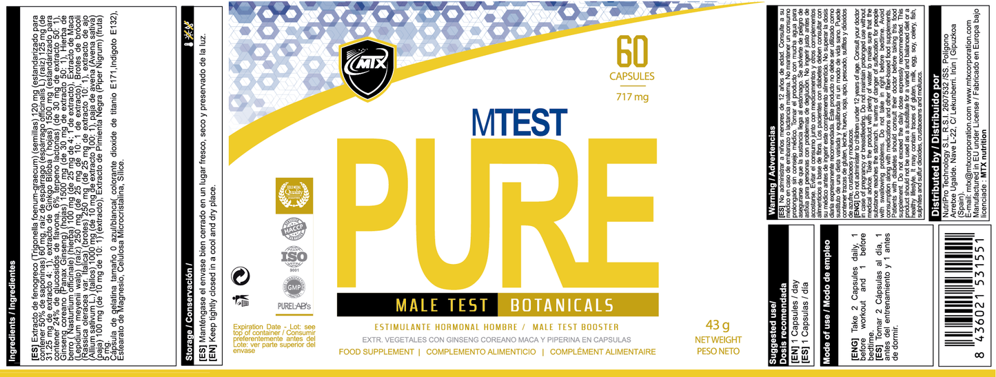 M TEST PURE ™ (OFERTA 7+1)[60CAP/717MG] PVP(unidad): 14,99€