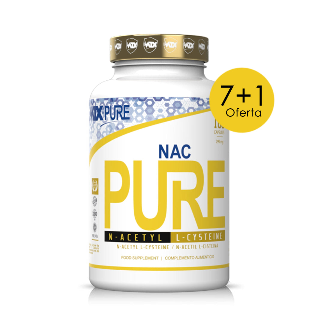 NAC PURE ™(OFERTA 7+1) [N-ACETIL CISTEINA 180CAP/299MG ] PVP(unidad): 19,9€