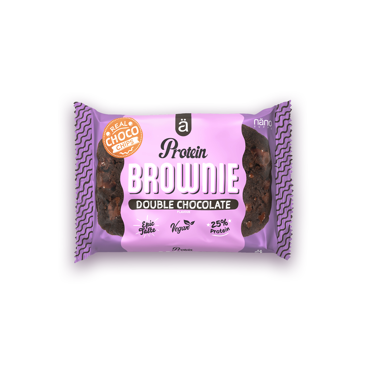 PROTEIN BROWNIE | DoubleChocolate Protein (25%) BOX-12 Units / 60g - NANO Supps - (P.V.P.r.: 29.40)