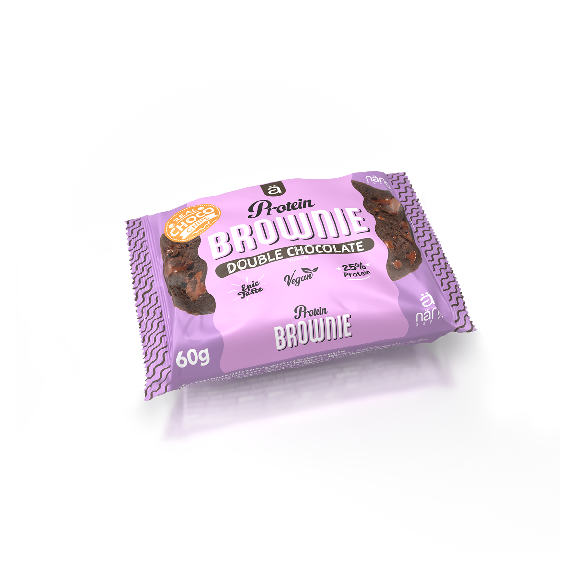 PROTEIN BROWNIE | DoubleChocolate Protein (25%) BOX-12 Units / 60g - NANO Supps - (P.V.P.r.: 29.40)