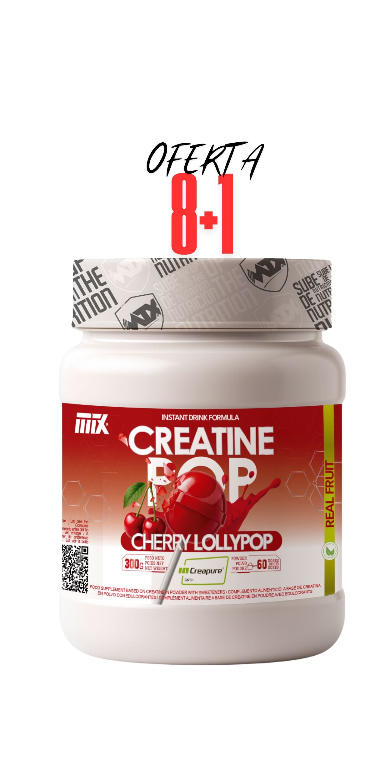 CREATINE POP™ | Lollipop Edition Creapure®  EN POLVO  Saborizada 300g | OFERTA 8+1