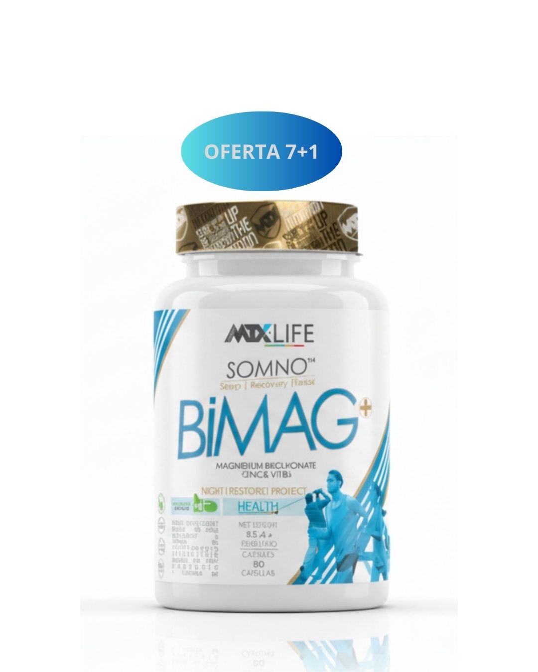 BIMAG+ (ZMA)™ [90 caps]  Bisglicinato de Magnesio+Zin OFERTA 7+1
