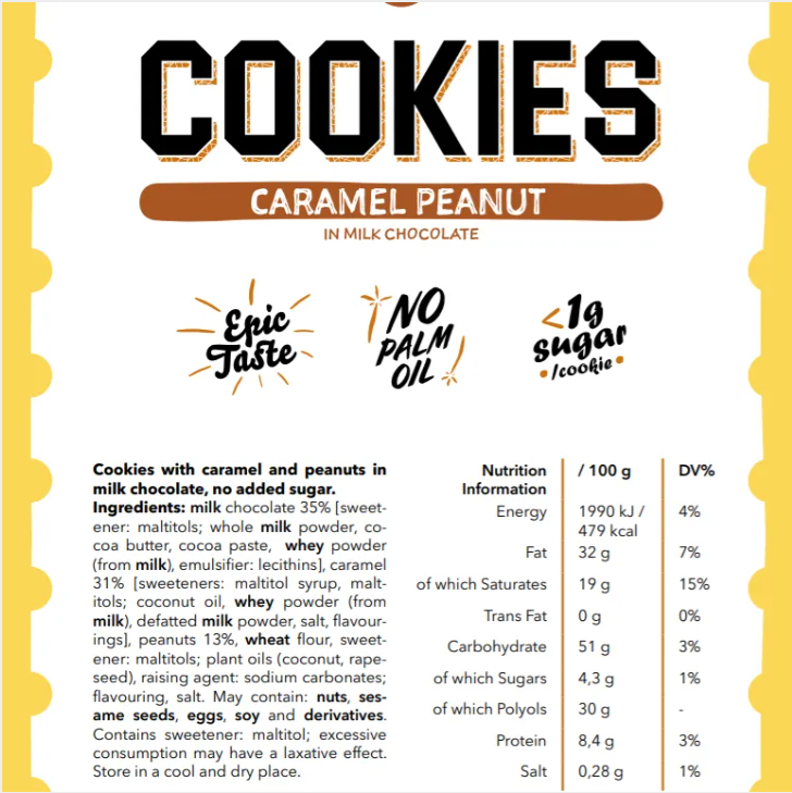 COOKIES Protein | 8 unidades (128g) COOKIE CRUNCH CON COBERTURA SUGAR FREE (P.V.P.r.: 3.40)