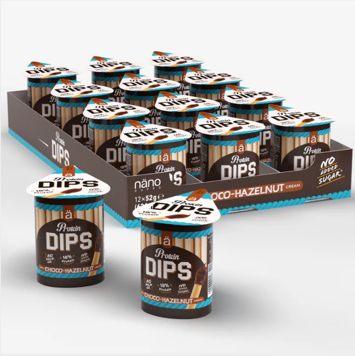 PROTEIN DIPS | Combinación perfecta dulce / salado - NANO Supps - BOX-12 Units x52g (P.V.P.r.: 33.60)