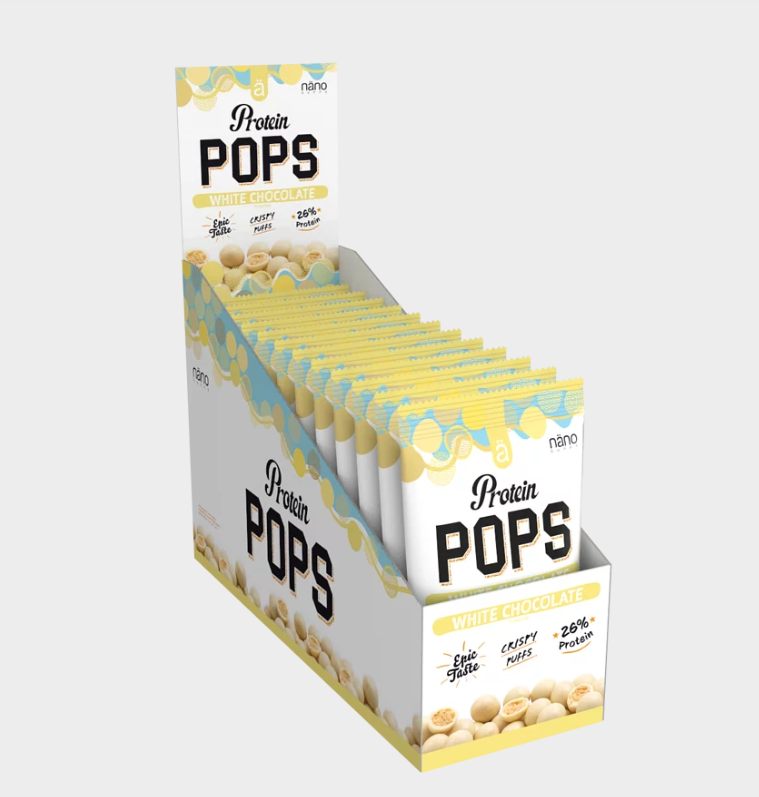 PROTEIN POPS | Crujientes protein pops recubiertas de cremoso chocolate - NANO Supps - BOX-12 Units x38g (P.V.P.r.: 31.80)