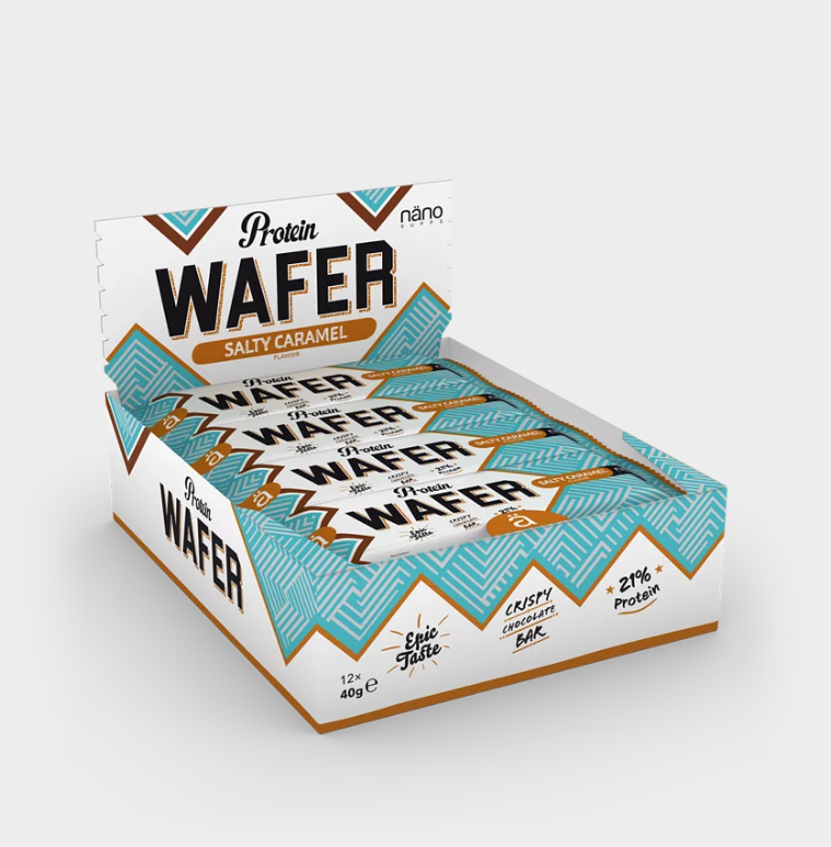 PROTEIN WAFER | CAPAS DE OBLEA RECUBIERTO DE SUAVE CHOCOLATE - NANO Supps - BOX-12 Units x40g (P.V.P.r.: 28.80)