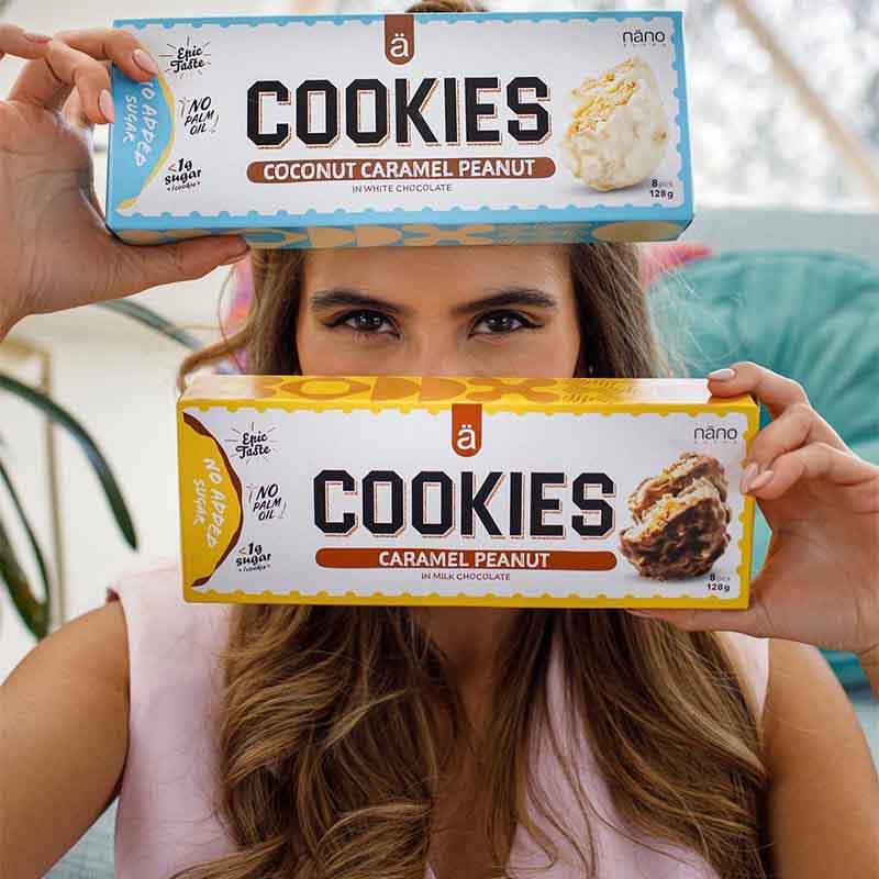 COOKIES Protein | 8 unidades (128g) COOKIE CRUNCH CON COBERTURA SUGAR FREE (P.V.P.r.: 3.40)