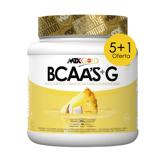 BCAA+G ™. (OFERTA 5+1) [500gr]. * PVPR (unidad): 39,9€