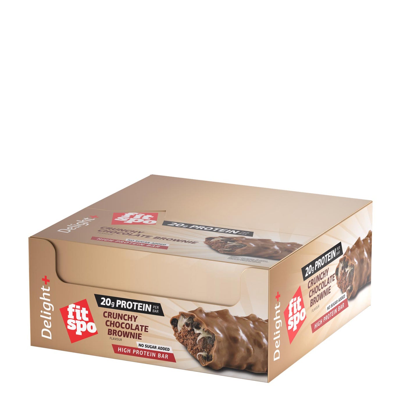 FitSpo DELIGHT+ Crunchy Barrita Proteica 64g (LOW CARB) (PVPR: 2,57€/unidad 30,84€/caja de 12)
