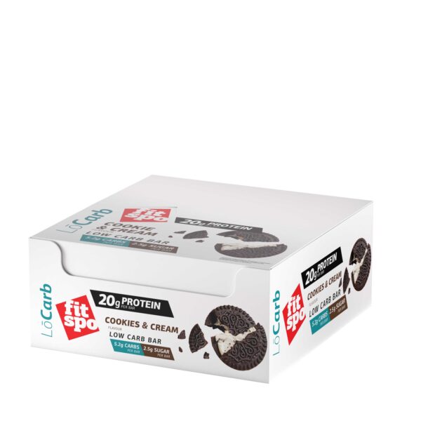 FitSpo LO CARB Bar FitSpo barrita proteica 60g PVPR: 2,96€/unidad - 35,52€/caja de 12)