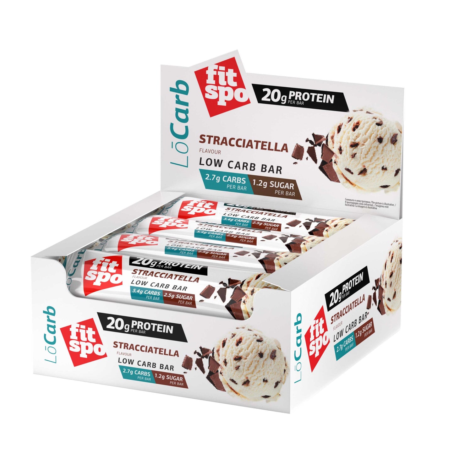 FitSpo LO CARB Bar FitSpo barrita proteica 60g PVPR: 2,96€/unidad - 35,52€/caja de 12)