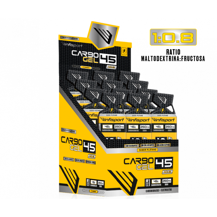 CARBO GEL RATIO MALTODEXTRINA:FRUCTOSA 1:0.8 45G carbohidratos