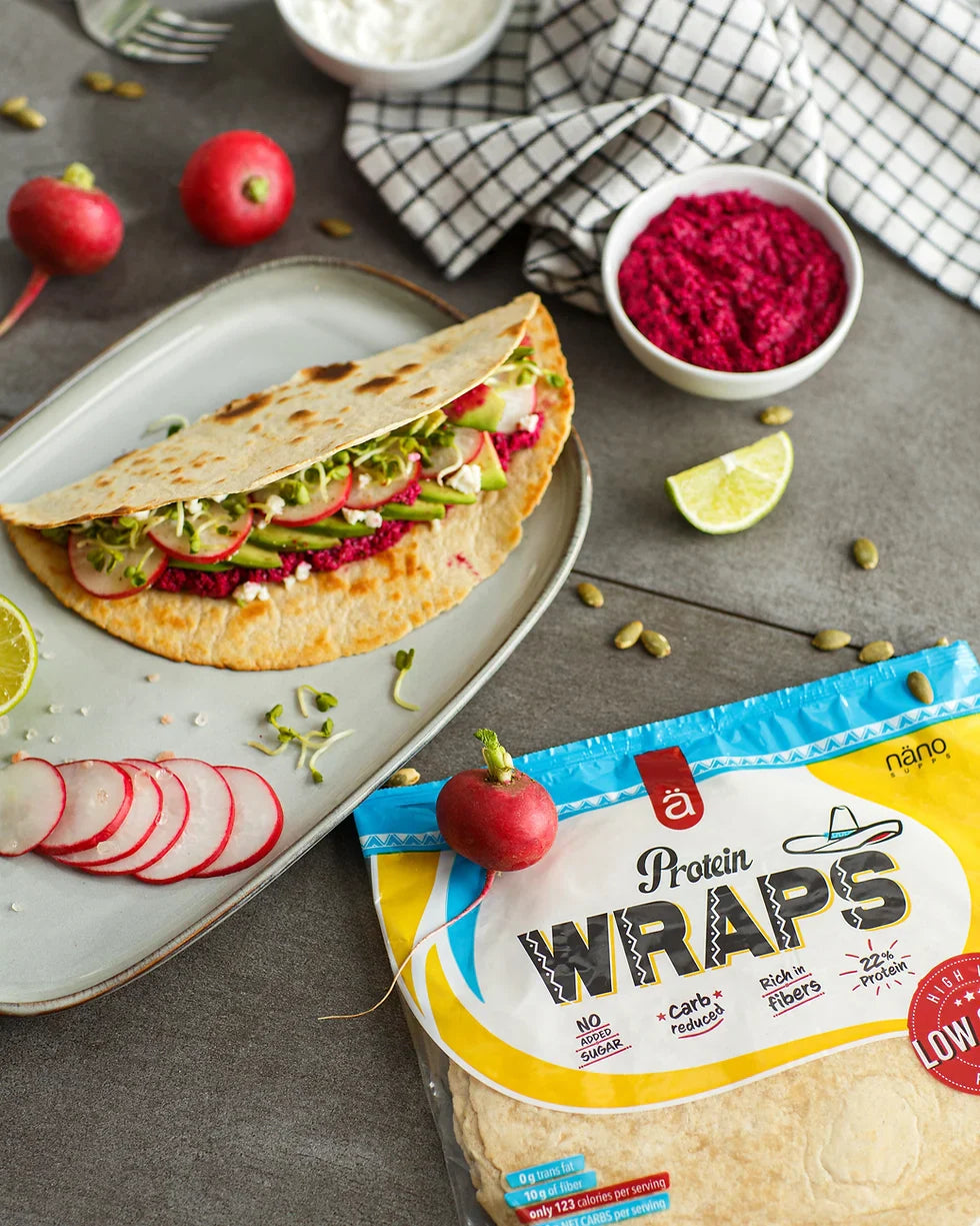 PROTEIN WRAPS | TORTILLA PROTEICA (22%) BOX-12 Units LOWCARB - VEGAN -NANO Supps (P.V.P.r.: 49.00)