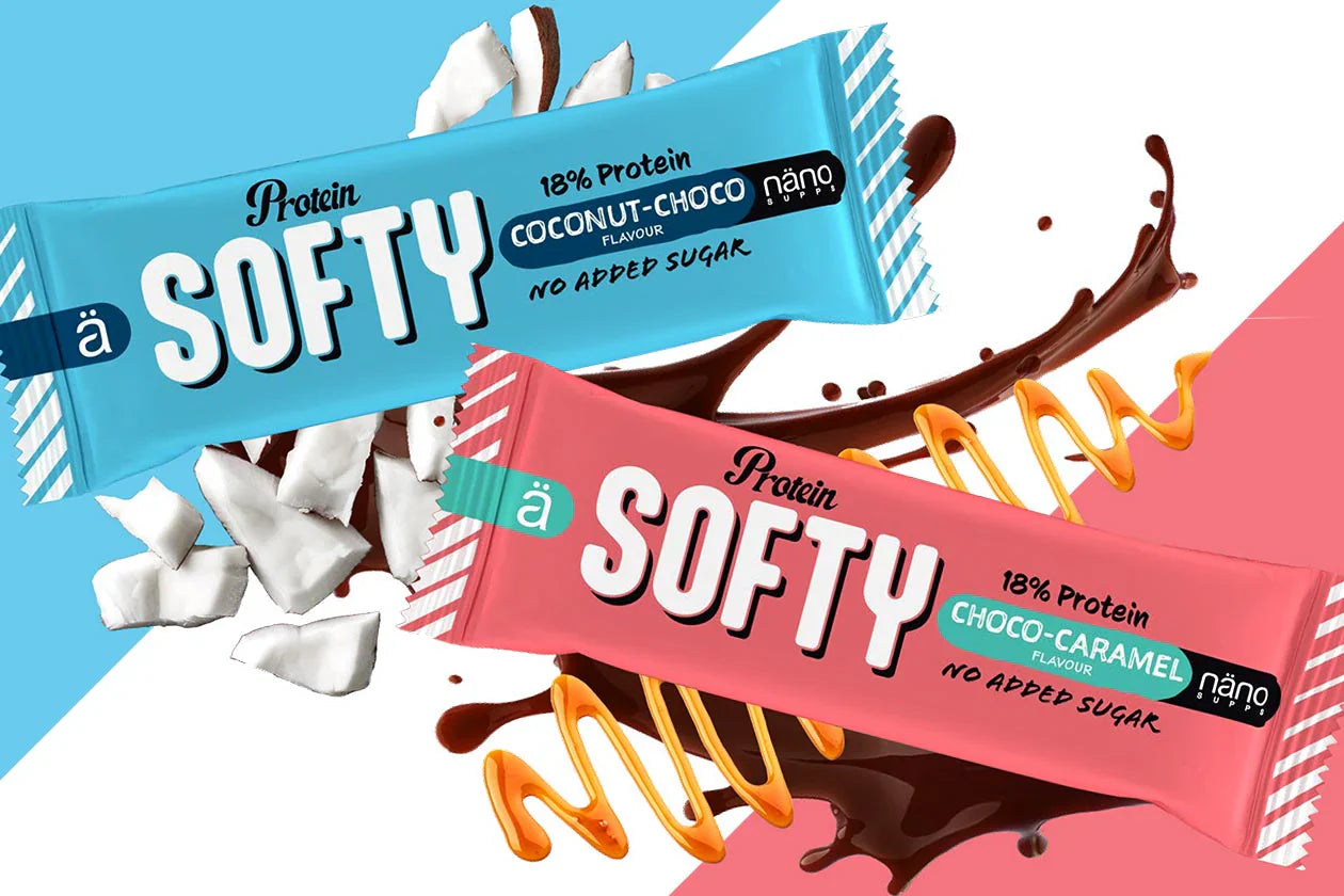 PROTEIN SOFTY | El snack Relleno Toffe cremoso cubierto chocolate con leche - NANO Supps -BOX-18 Units x 33,3g (P.V.P.r.: 36.00)