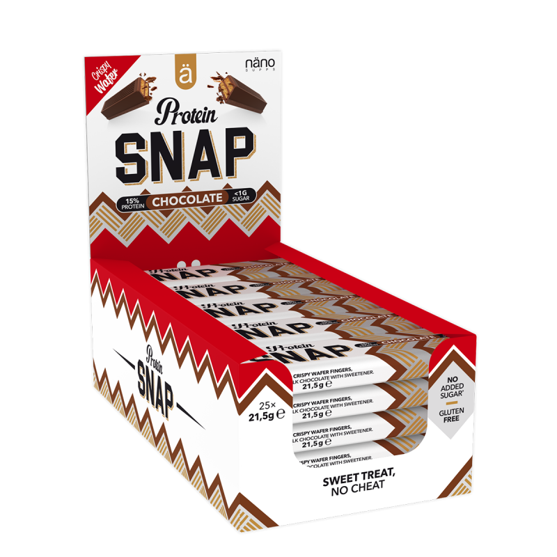 PROTEIN SNAP | haz una parada, un kit / kat sin trampas ¡ Choco Super Crunch! - NANO Supps BOX-25 x 21,5g Units - (P.V.P.r.: 32.50)