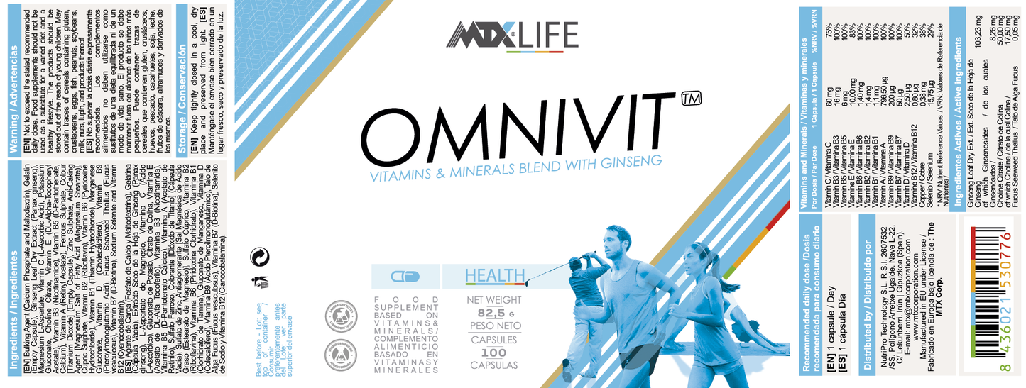 OMNIVIT™ (OFERTA 7+1) [100CAP/825MG] PVP: 19,9€