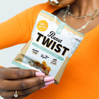 PEANUT TWIST | Protein Snack salado relleno de crema cacahuete 30g - Nano supps - BOX-10 Units x 30g (P.V.P.r.: 14.00)