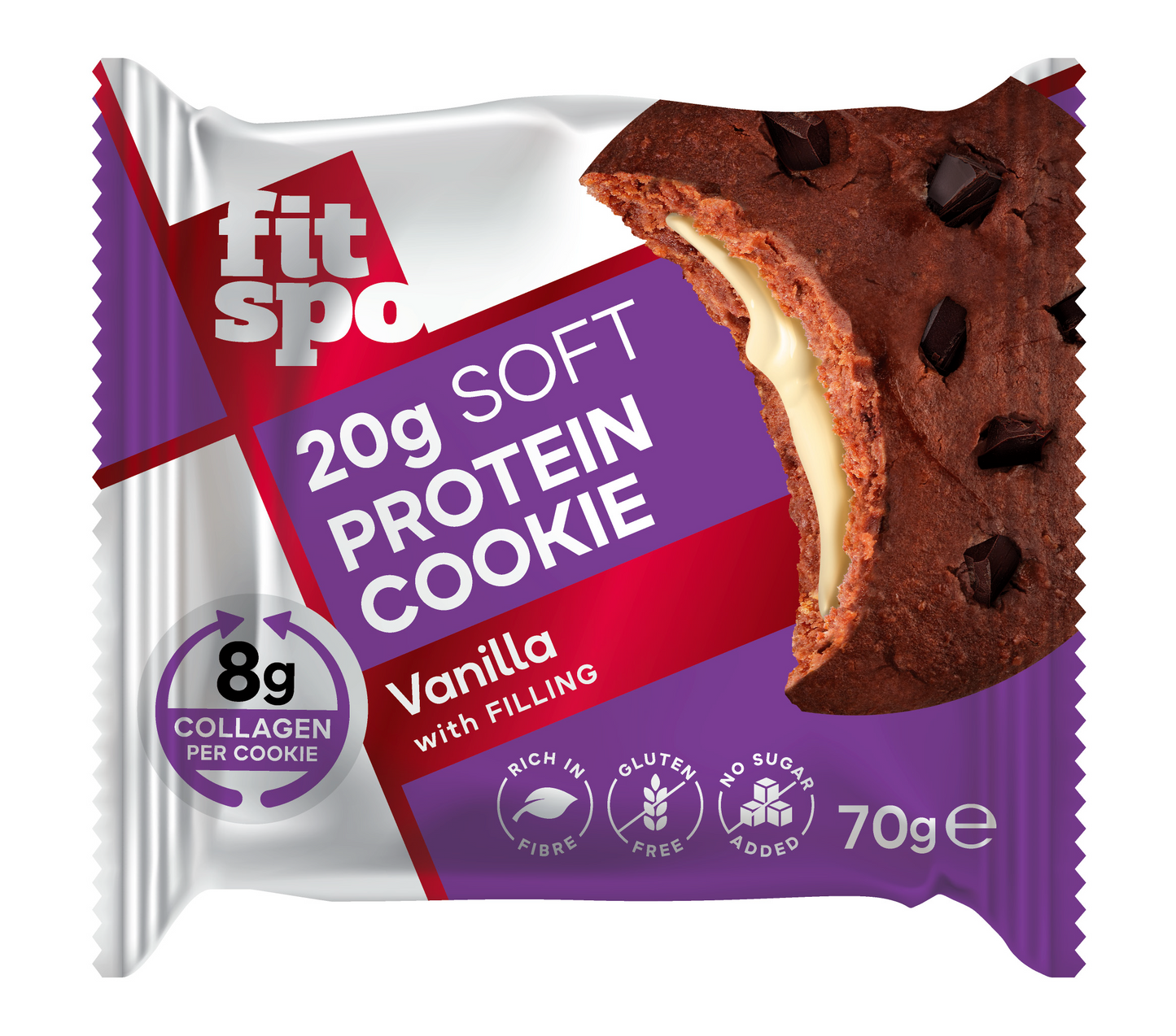 COOKIE PROTEIN Caja de 10 Unidades FitSpo | 20g Proteinas | All Flavours 70g (PVPR: 2,65€/unidad 26,5€/caja de 10)