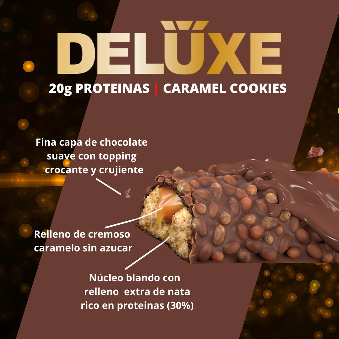 FitSpo DELUXE | Protein Bar Relleno Multicapa & Cobertura Crujiente 65g P.V.P.: 2,69€ (PVPR: 2,69€/unidad - 32,28€/caja de 12)