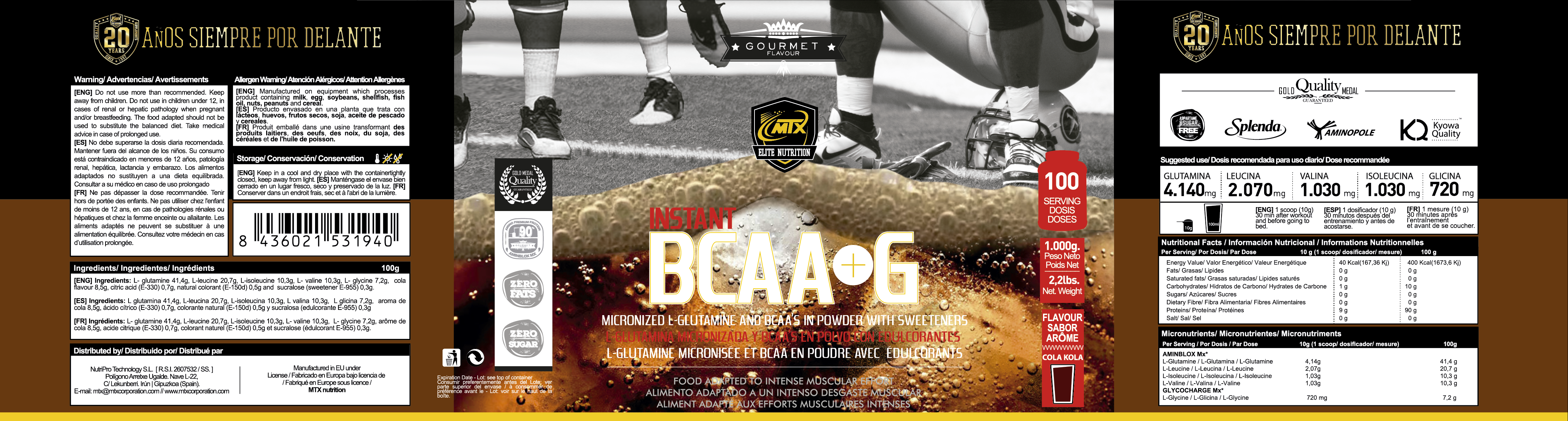 BCAA+G ™ [1000GR] PVPR: 63,90€