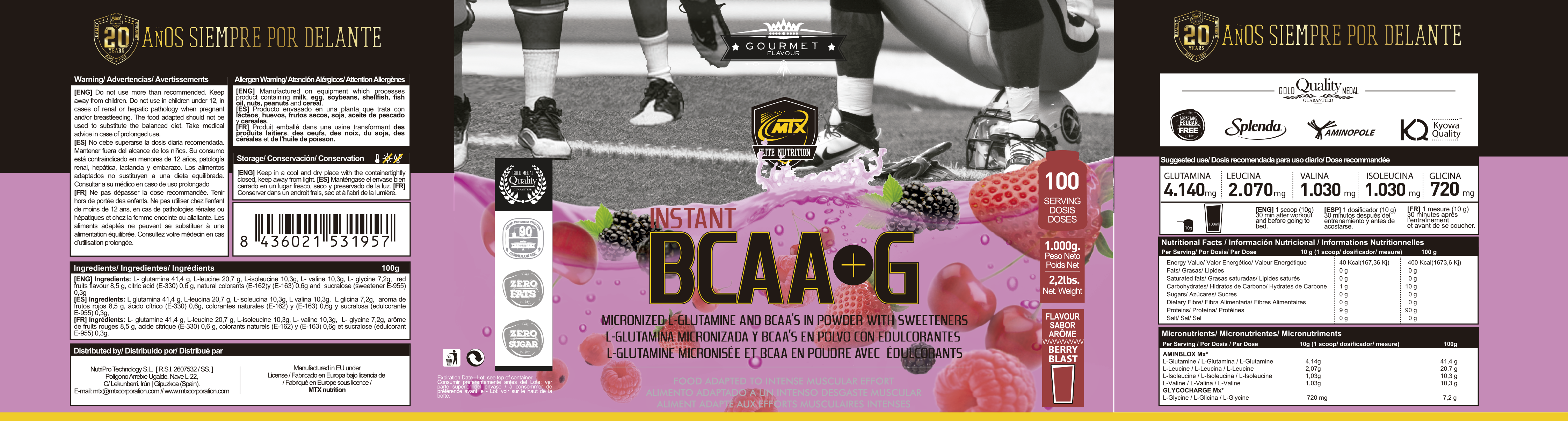 BCAA+G ™ [1000GR] PVPR: 63,90€