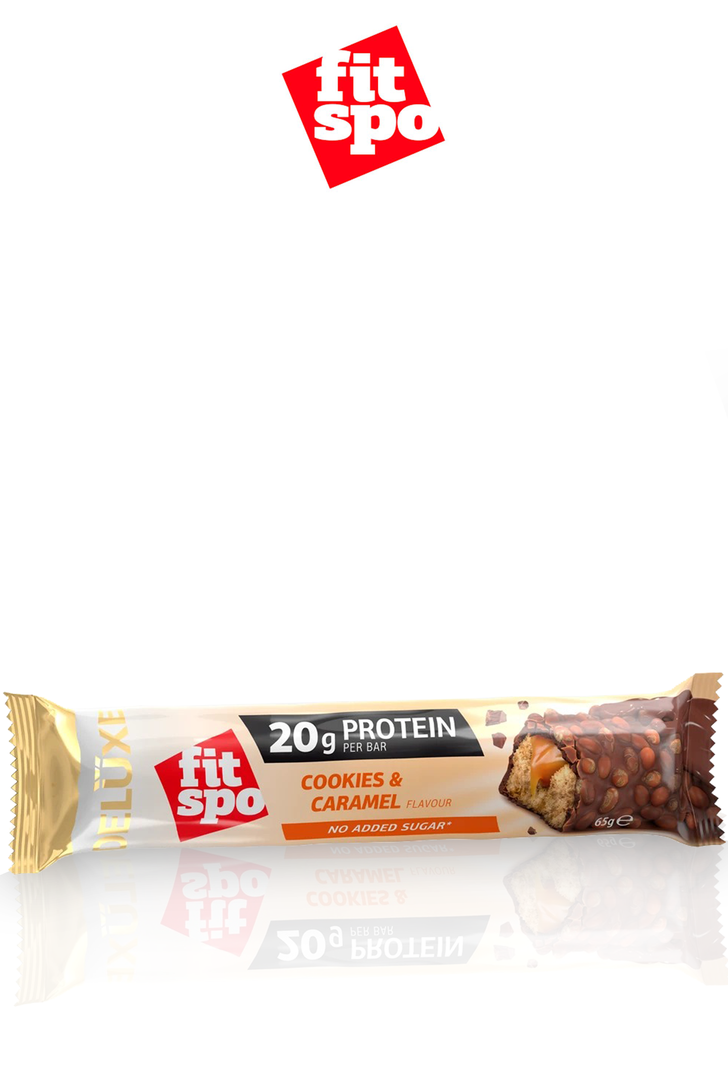 FitSpo DELUXE | Protein Bar Relleno Multicapa & Cobertura Crujiente 65g P.V.P.: 2,69€ (PVPR: 2,69€/unidad - 32,28€/caja de 12)